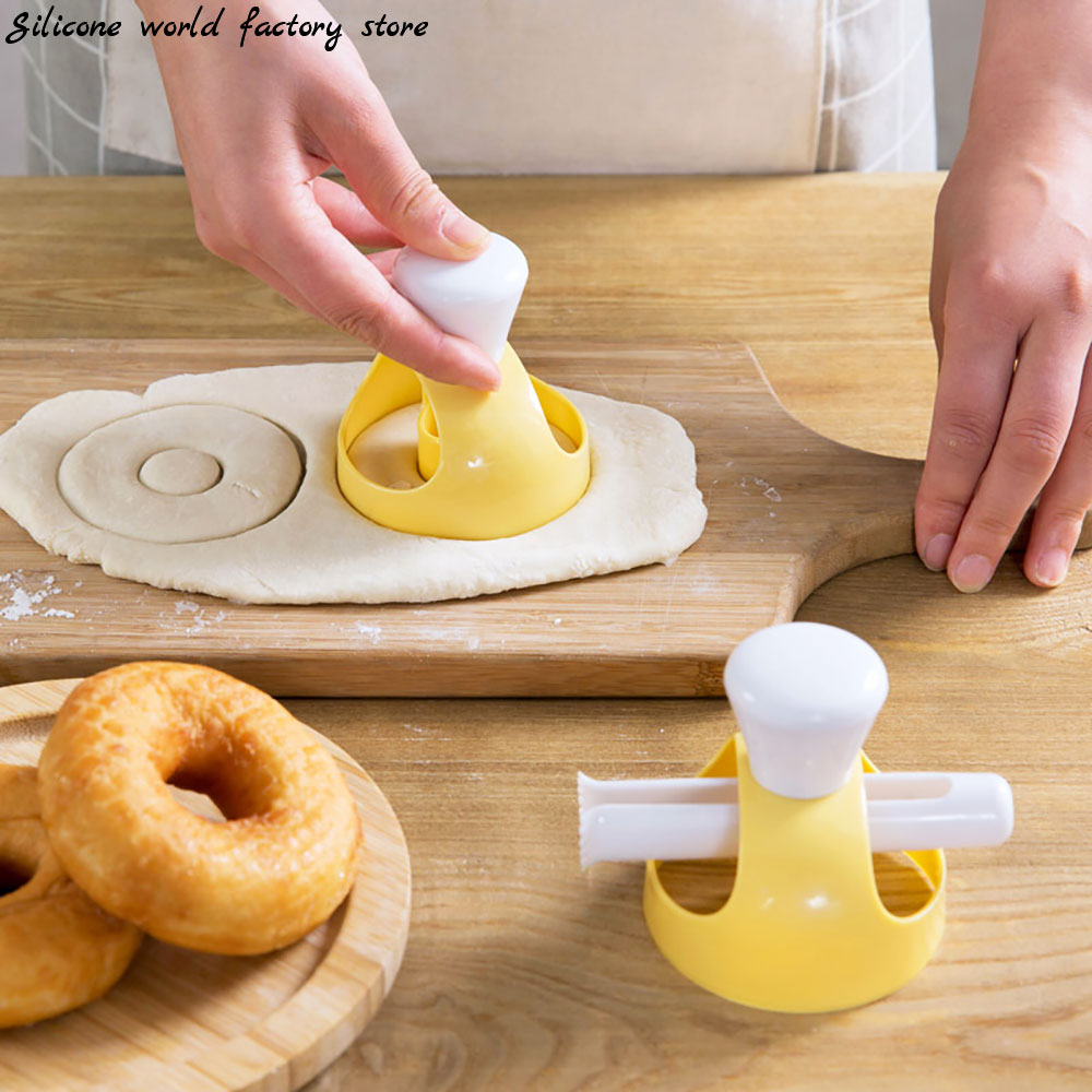 Donut Mold Silicone - Cetakan pembuat donat stensil DIY pemotong