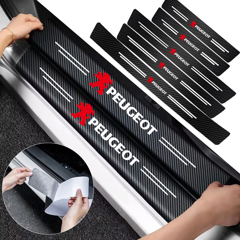Crepe Pan Carbon - 1/4/5Pcs Pelindung Ambang Pintu Mobil Stiker