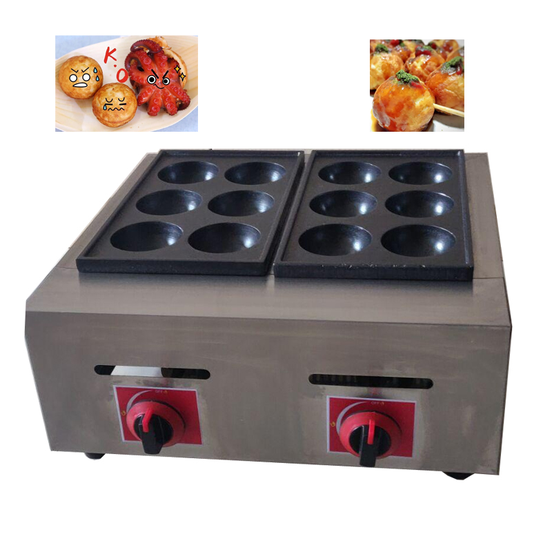 Takoyaki Grill Plate - Pemanggang Bakso Ikan Listrik/Gas Komersial, Mesin