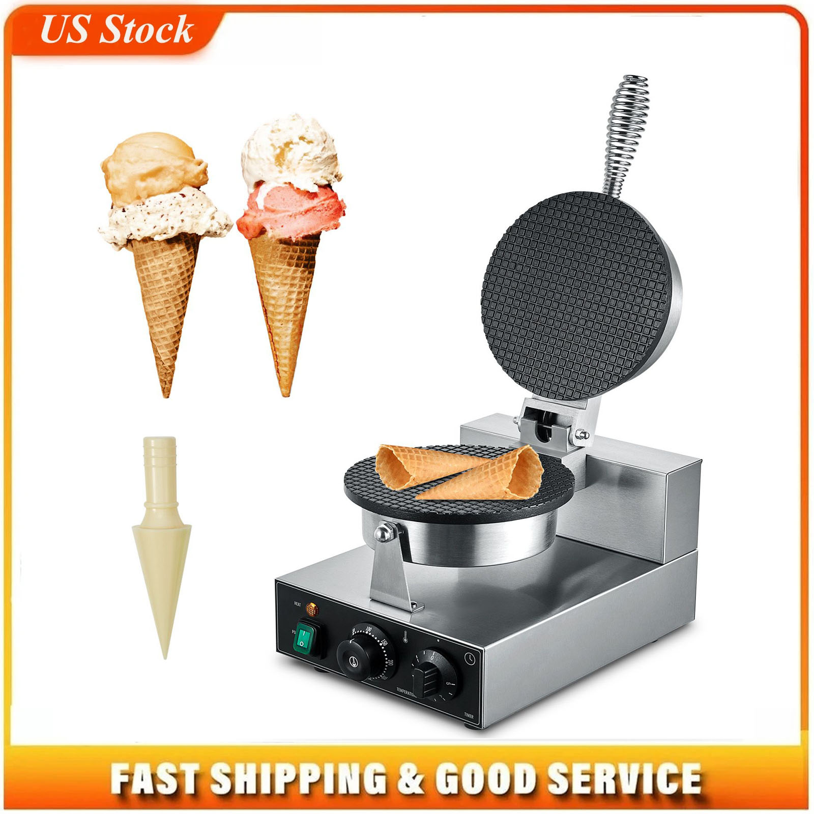 Waffle Cone Maker - Pembuat Cone Es Krim Elektrik, Mesin