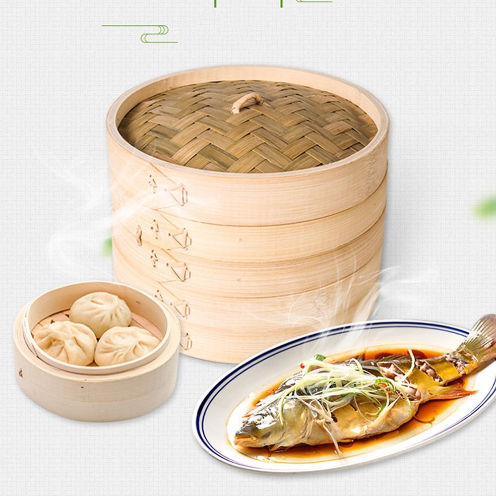Keranjang Pengukus Cina Keranj - Bao Steamer Bamboo ulasan dan harga