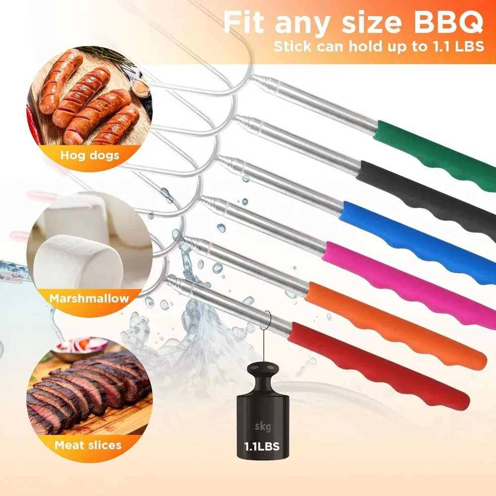 5/6/10 Buah Garpu BBQ Teleskop - Hot Dog Press ulasan dan harga