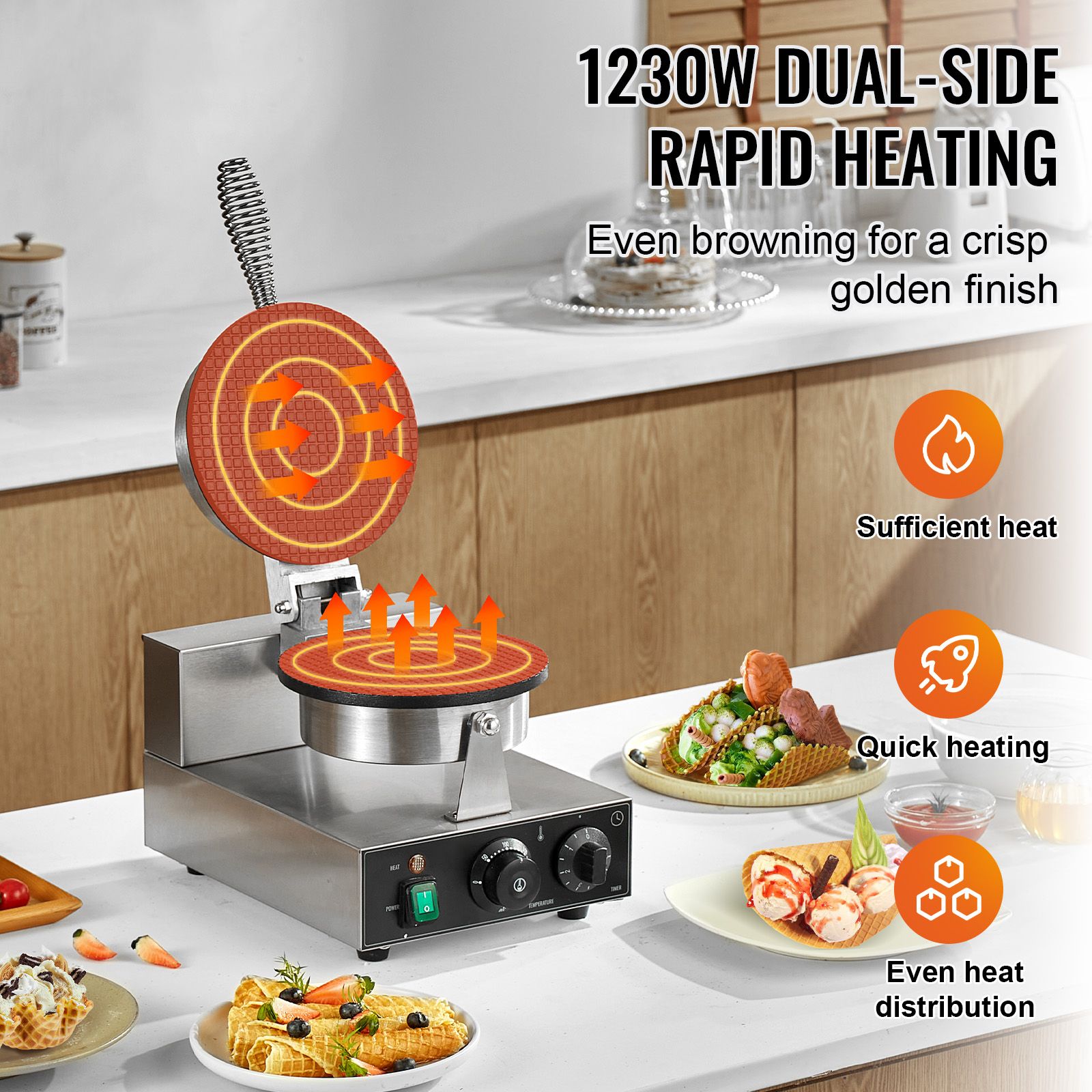 Pembuat Cone Es Krim Elektrik, - Waffle Cone Maker ulasan dan harga